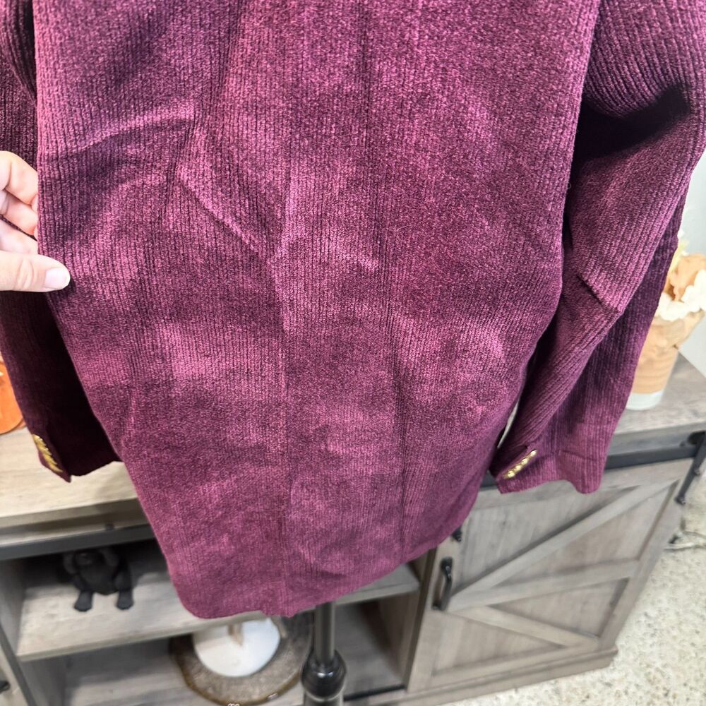 VTG Lauren Ralph Lauren Worsted Wool Corduroy Double Breasted Blazer L/XL Crest - Picture 9 of 12